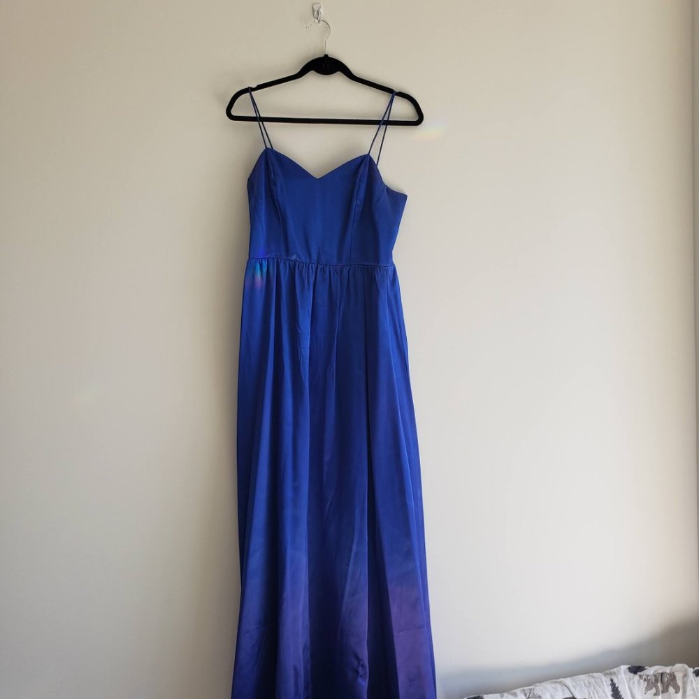 Reformation Vintage Satin Slip Dress Maxi 90’s Medium Blue - Picture 2 of 16
